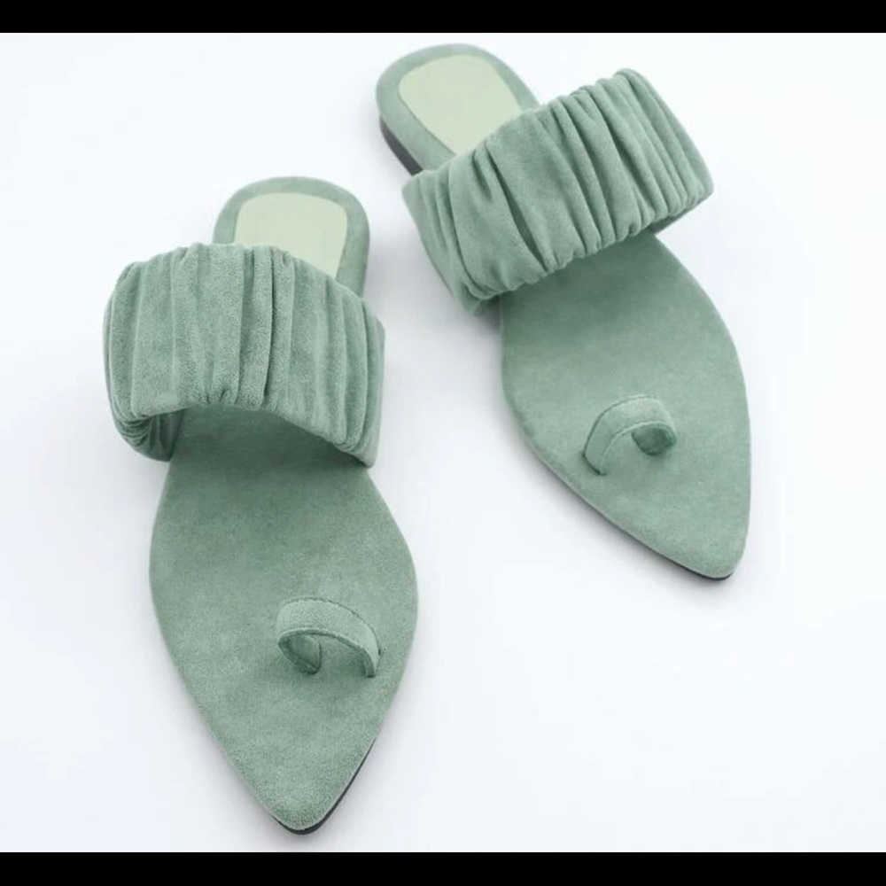 Suede Flat Sandals